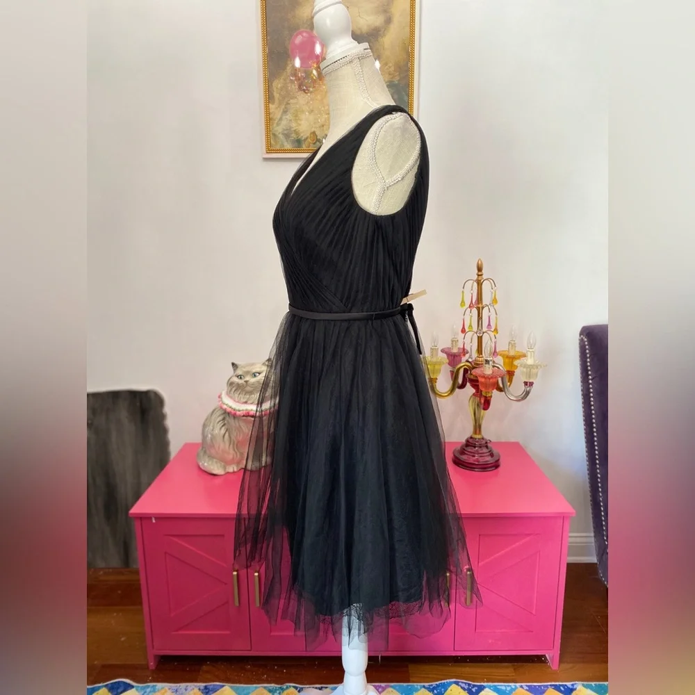 ❌SOLD❌WHITE BY VERA WANG CHIFFON TULLE LACE DRESS SIZE 6 FORMAL GOWN BRIDESMAID - Picture 6 of 8